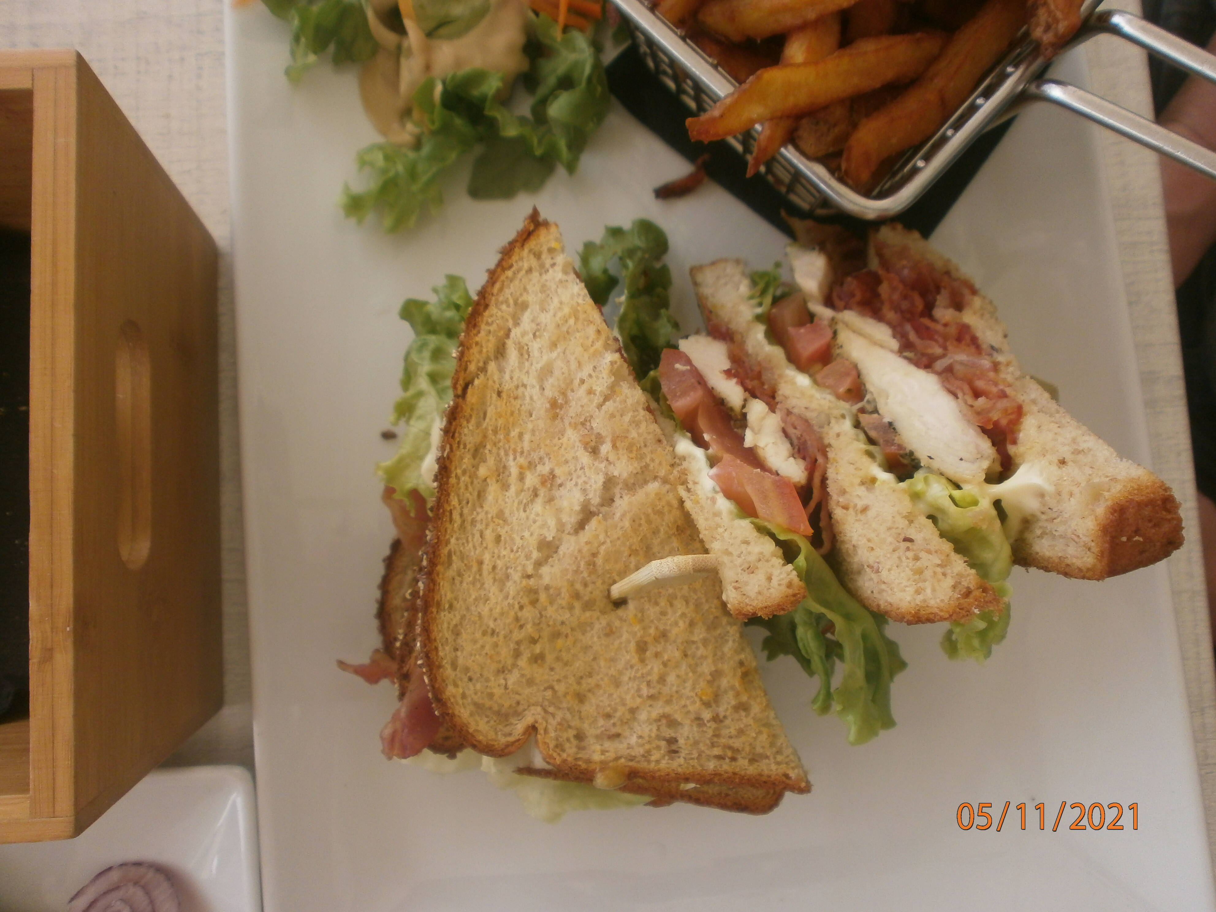 Attached picture Chicken Club Sandwich - Grand Case Beach Club.JPG